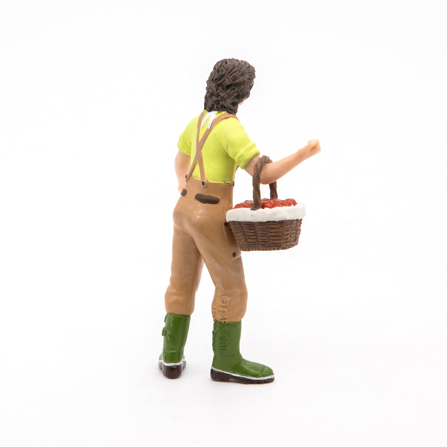 Fermière au panier Papo en PVC, Collection Vie à la ferme, jouet éducatif idéal pour enfants et collectionneurs
