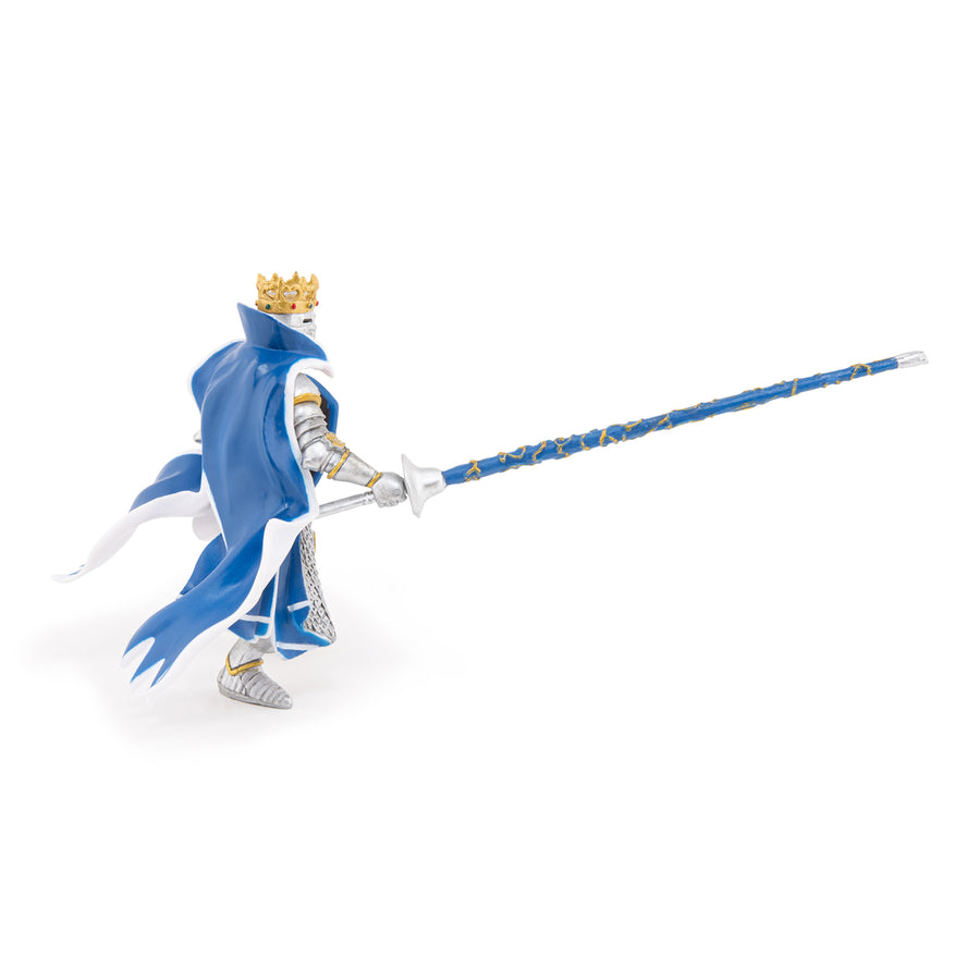Roi au dragon bleu Papo en PVC, Collection Médiéval, jouet éducatif idéal pour enfants et collectionneurs