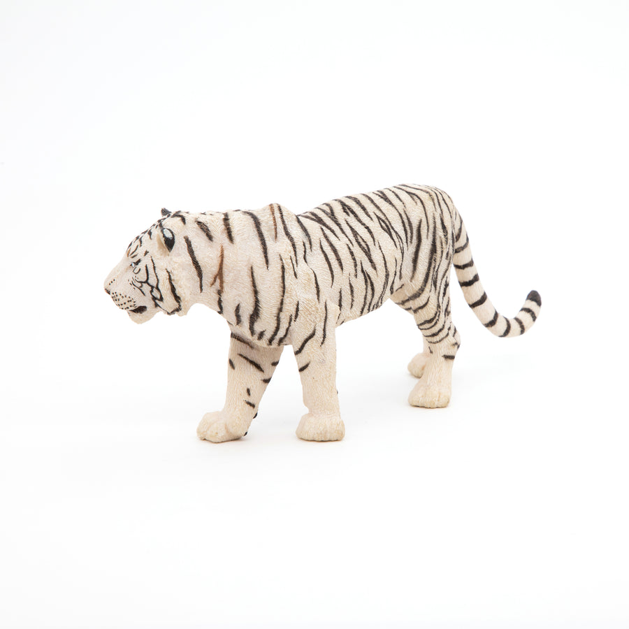 Figurine Tigre blanc Papo en PVC, thème félins, Collection Animaux sauvages, jouet éducatif idéal pour enfants et collectionneurs