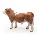 Figurine Taureau simmental Papo en PVC, Collection Vie à la ferme, jouet éducatif idéal pour enfants et collectionneurs