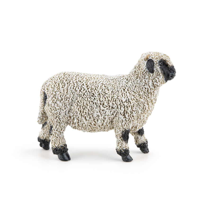 Mouton nez noir du Valais Papo en PVC, Collection Vie à la ferme, jouet éducatif idéal pour enfants et collectionneurs